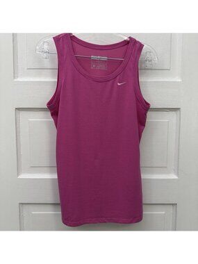 Nike FitDry Women’s M Pink Cotton Blend Embroidered Swoosh Tank Top